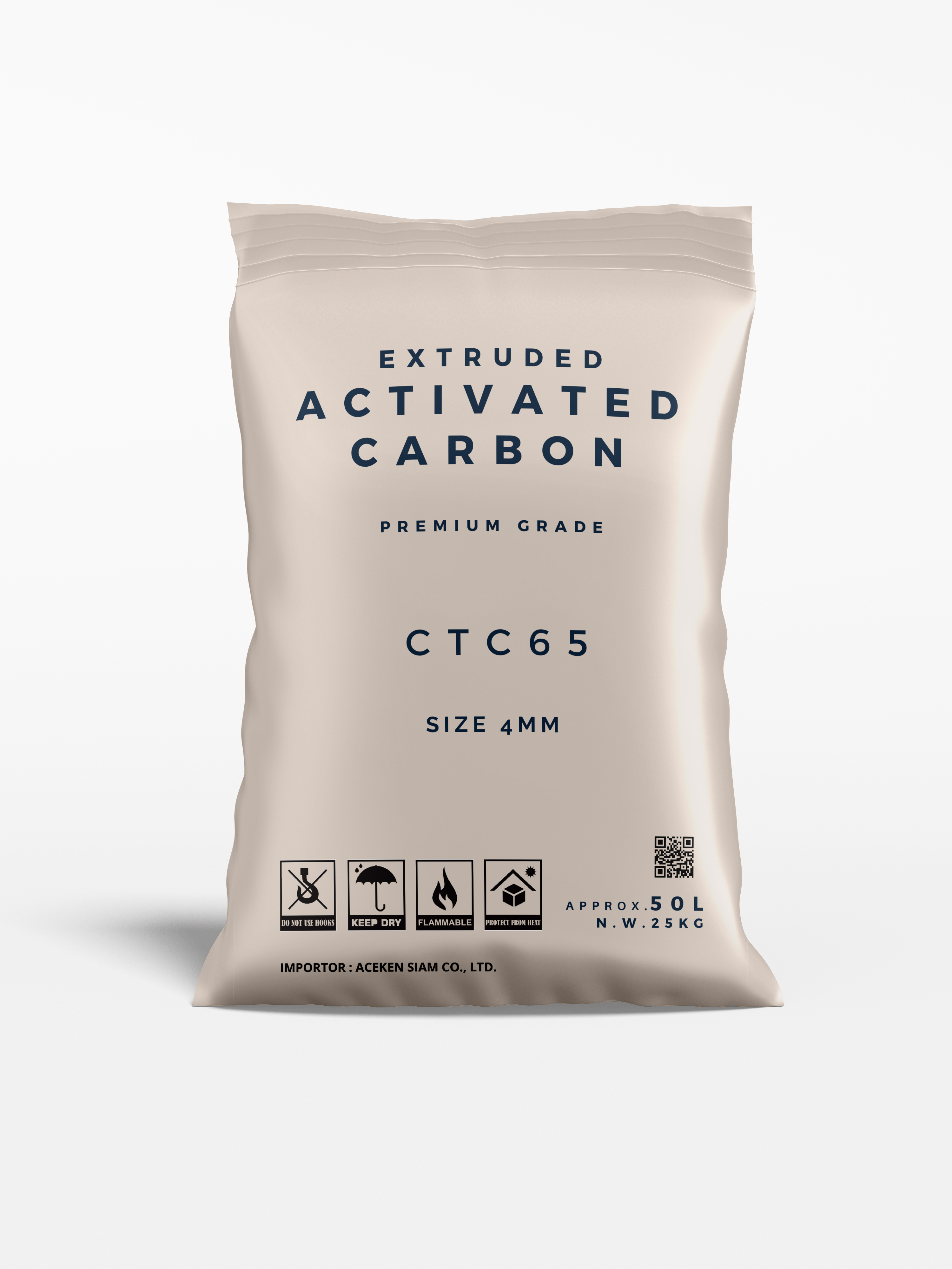 Extruded Activated Carbon CTC65 ถ่านกัมมันต์ ชนิดอัดเม็ด